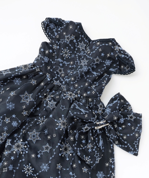 mezzo piano ドレス 発表会 卒園式 入学式 キラキラ星刺しゅうドレス