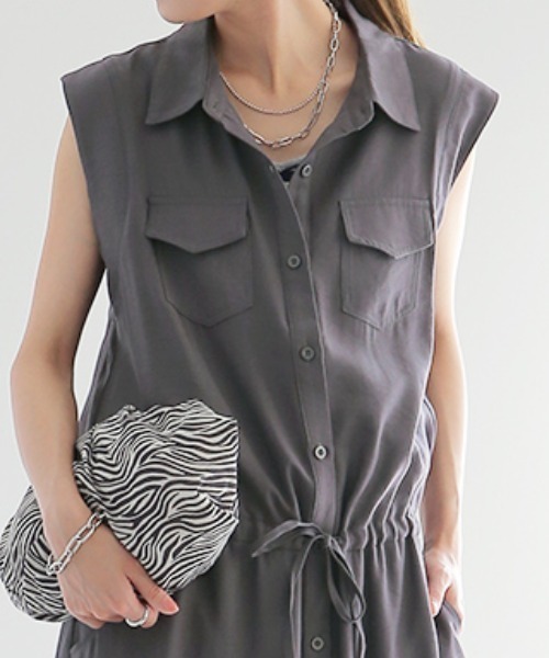 HUG.U（ハグユー） ノースリーブワンピース - グレー レディース