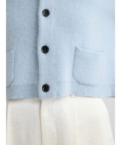 新品タグ付き MIESROHE シャギーコンパクトニットカーディガン LBLU MIESROHE（ミースロエ）の「sustainable シャギーコンパクトニット