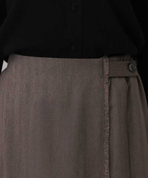 値下げ】INSCRIRE 23AW ストライプ柄ミニスカート Wool Gabardine