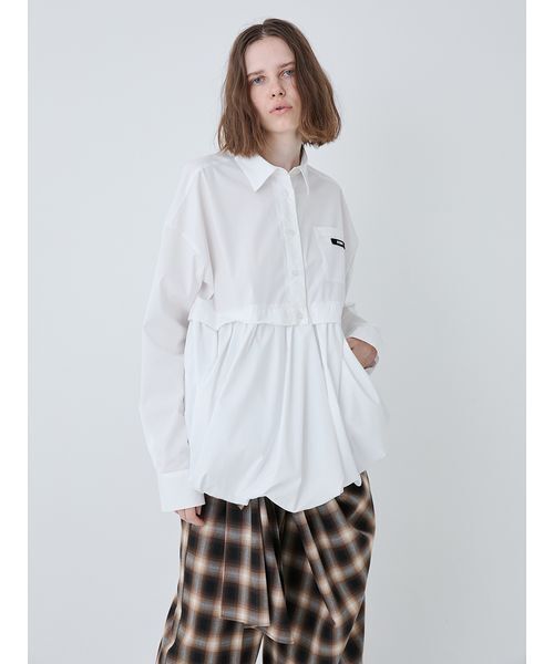 monepine シャツ peplum balloon shirt monepine（モネピネ）の「peplum balloon shirt/ペプラムバルーン