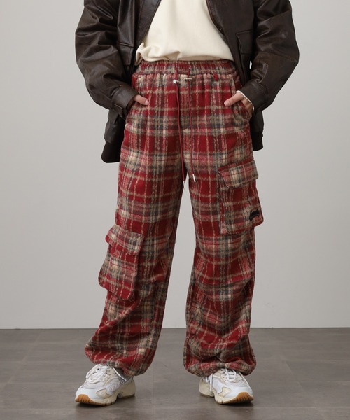 00s~ タータンチェック カーゴパンツ パラシュート バギー ショーツ 極太 00s~ タータンチェック カーゴパンツ パラシュート バギー ショーツ