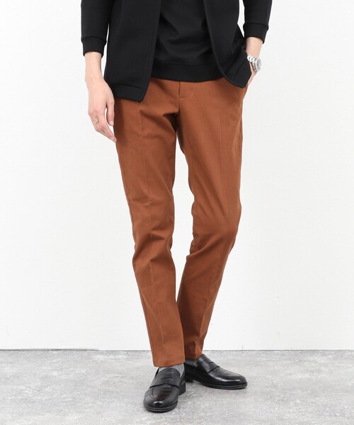 チノパン コットンカルゼ裏微起毛ストレッチスリムフィット 25AW メンズ