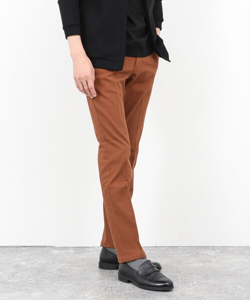 チノパン コットンカルゼ裏微起毛ストレッチスリムフィット 25AW メンズ_15