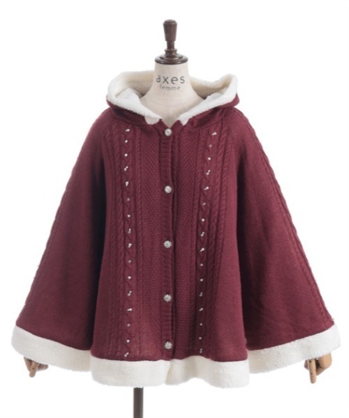 axes femme（アクシーズ ファム） カーディガン パール裏ボアニット