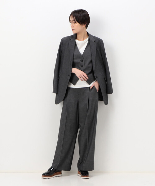 コムサ（COMME CA）/〔 TALLサイズ 〕 【セットアップ対応】ピンヘッド２ＷＡＹストレッチ ワイドパンツ COMME CA（コムサ） パンツ 「 TALLサイズ 」 「セットアップ対応