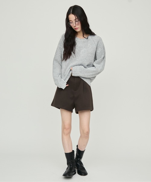 NUJOH パンツ High Waist Pintuck Shorts / ハイウエストピンタック