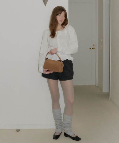 GIUNON ブラウス シャツ pintuck frill collar blouse / ピンタック