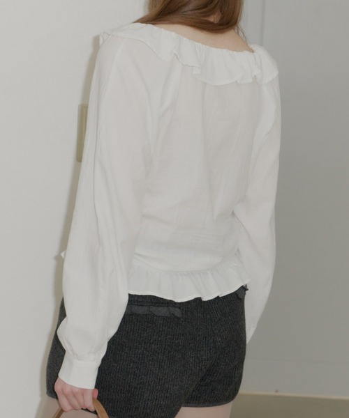 GIUNON ブラウス シャツ pintuck frill collar blouse / ピンタック 