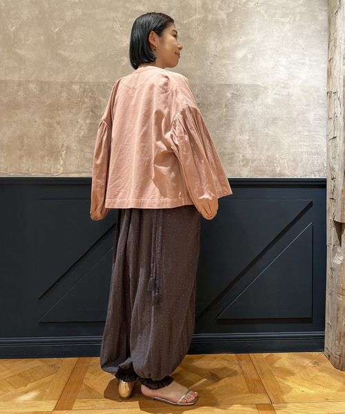 「IENA LA BOUCLE」 ノーカラージャケット FREE ピンク レディース_画像4