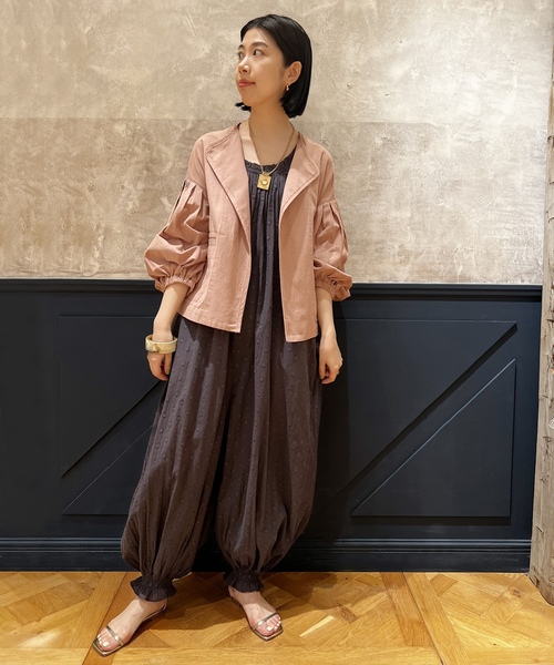 「IENA LA BOUCLE」 ノーカラージャケット FREE ピンク レディース_画像9