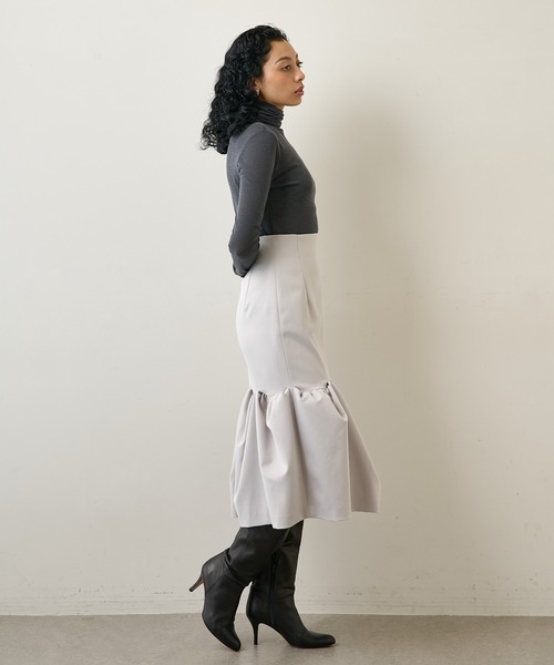 Whim Gazette（ウィム ガゼット） フレアスカート FREE グレイッシュ