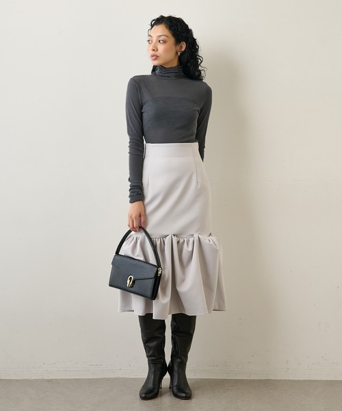 Whim Gazette（ウィム ガゼット） フレアスカート FREE グレイッシュ