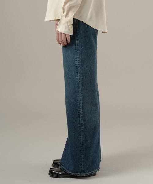 ワイドパンツ ジーンズ デニム デニムパンツ レディースの画像