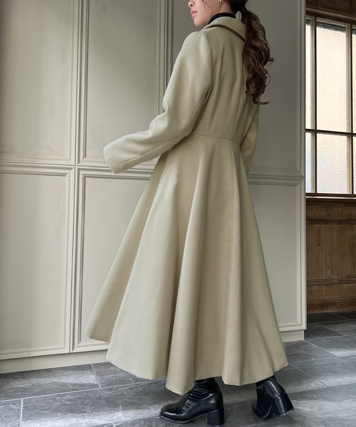 「JUNOAH」 チェスターコート LARGE ダークブラウン レディース_画像7