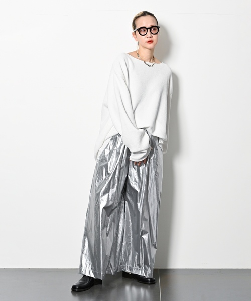 「CITYSHOP」 イージーパンツ 38 シルバー レディース_画像4
