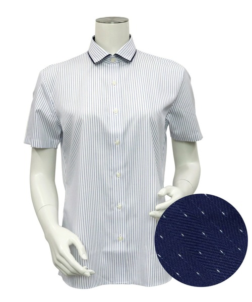 「TOKYO SHIRTS」 半袖シャツ S ブルー レディース_画像2