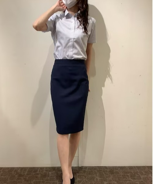 「TOKYO SHIRTS」 半袖シャツ S ブルー レディース_画像7