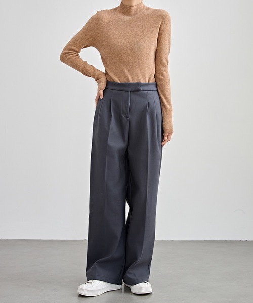 「Lace Ladies」 スラックス「YUAN MENGコラボ」 G ブラック レディースの画像8