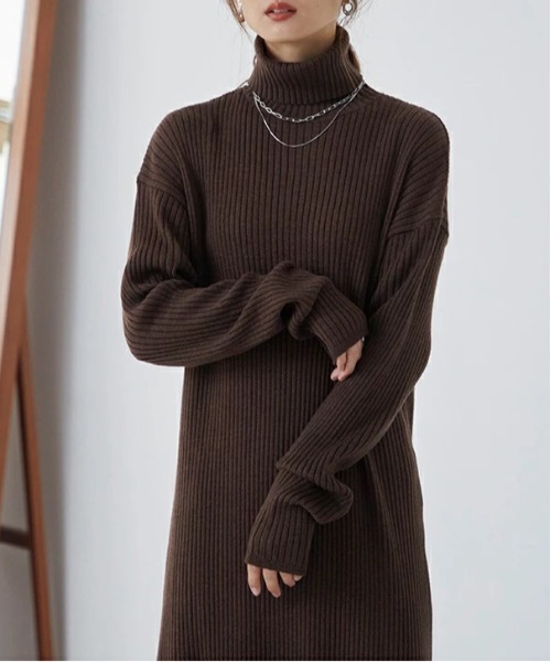 「and it_」 ニットワンピース M-L ブラック レディース_画像5