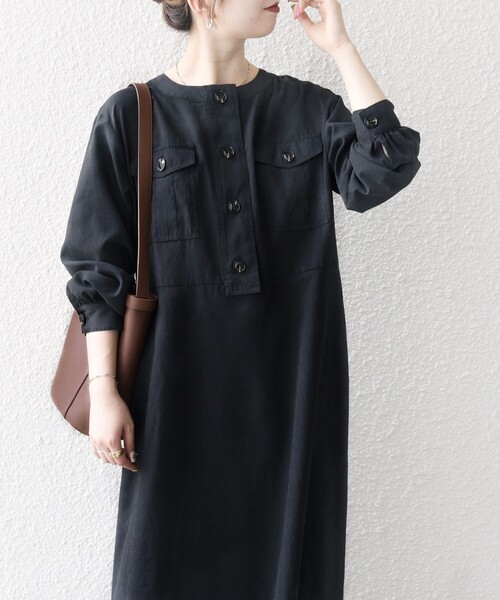 「SHIPS any」 長袖ワンピース ONE SIZE ワイン レディースの画像