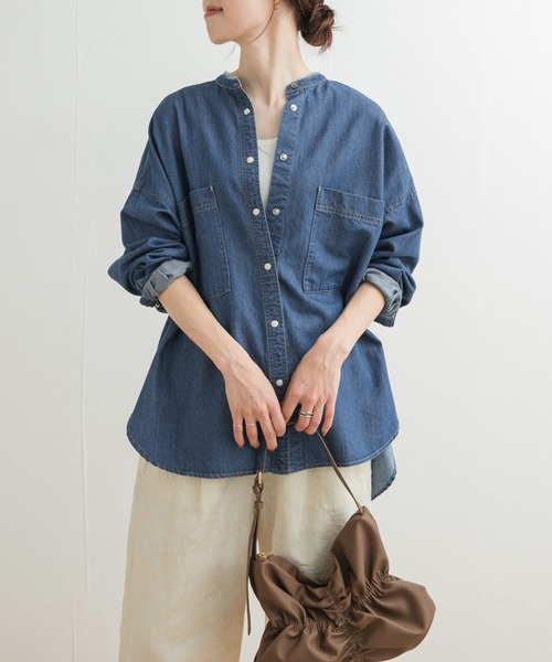 「URBAN RESEARCH DOORS」 長袖ブラウス MEDIUM インディゴブルー レディース