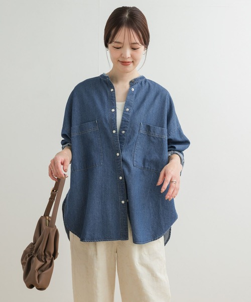 「URBAN RESEARCH DOORS」 長袖ブラウス MEDIUM インディゴブルー レディース