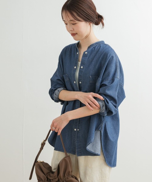 「URBAN RESEARCH DOORS」 長袖ブラウス MEDIUM インディゴブルー レディース
