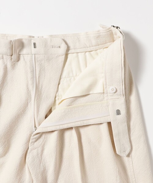 BEAMS F（ビームスF） パンツ コットンシルク 2プリーツ サイド