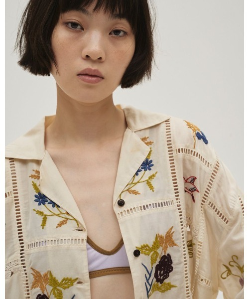 ブラウス シャツ TODAYFUL Embroidery Patchwork Shirts レディースの画像