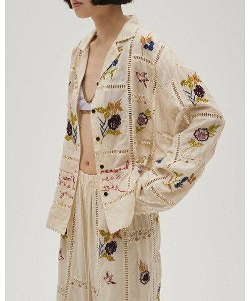 ブラウス シャツ TODAYFUL Embroidery Patchwork Shirts レディースの画像