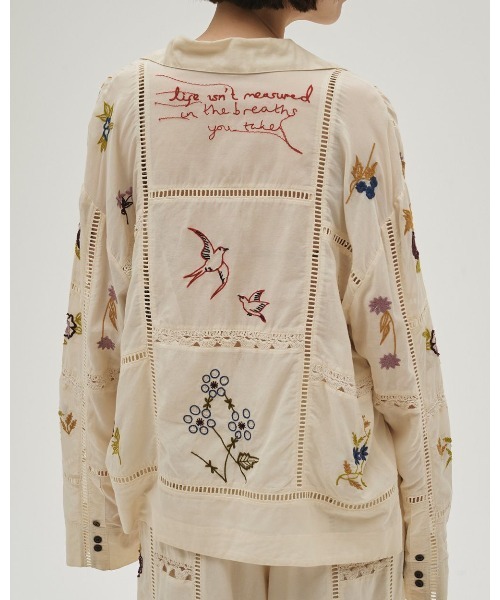 ブラウス シャツ TODAYFUL Embroidery Patchwork Shirts レディースの画像