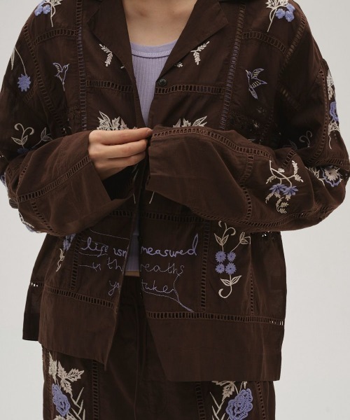 ブラウス シャツ TODAYFUL Embroidery Patchwork Shirts レディースの画像