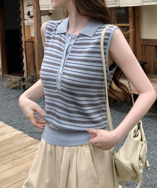 Girly Doll（ガーリードール） タンクトップ ノースリーブ 襟付き