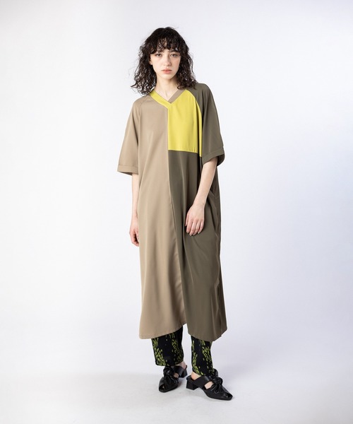 PUTUMAYO 半袖 ワンピース OSMOSIS（オズモーシス） ワンピース 半袖 2WAYトライカラーワンピース