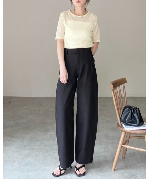 She's Closet tシャツ 半袖 クルーネック シースルー 半袖 シアー T
