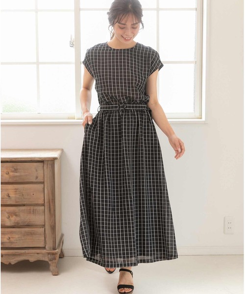 「PREFERIR」 ノースリーブワンピース MEDIUM ブラック レディース_画像6