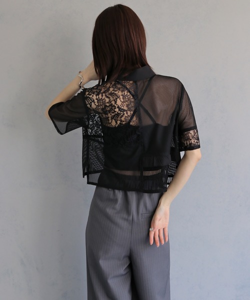 24SS美品✨アディアム HAMPTON TOP ラッフル シアサッカーブラウス 