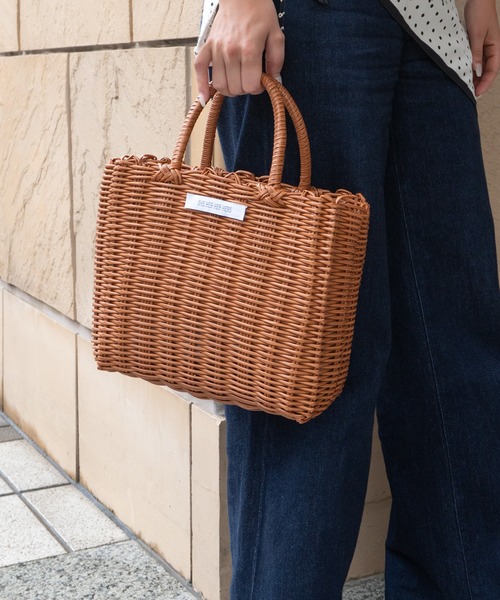 SHE HER HER HERS かごバッグ カゴバッグ フェイクラタンカゴバッグ