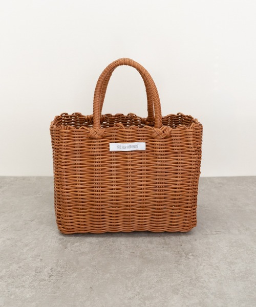 SHE HER HER HERS かごバッグ カゴバッグ フェイクラタンカゴバッグ