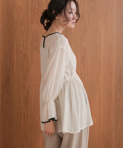 「Bab」 長袖ブラウス M ベージュ レディース_画像6