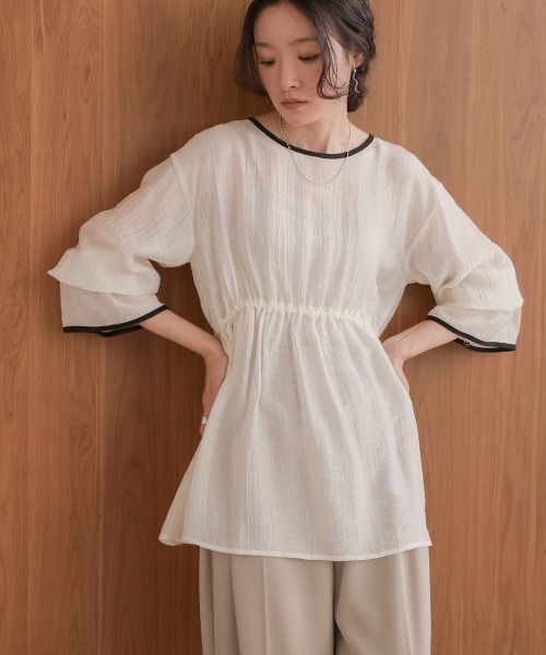 「Bab」 長袖ブラウス M ベージュ レディース_画像8