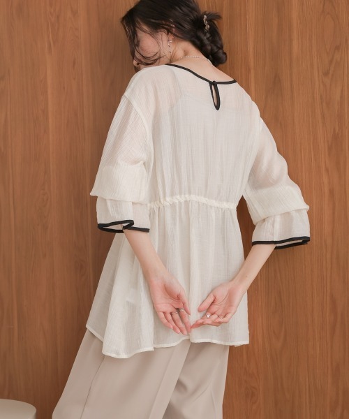 「Bab」 長袖ブラウス M ベージュ レディース_画像9