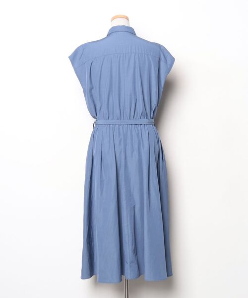 「NATURAL BEAUTY BASIC」 シャツワンピース LARGE ブルー レディース_画像2
