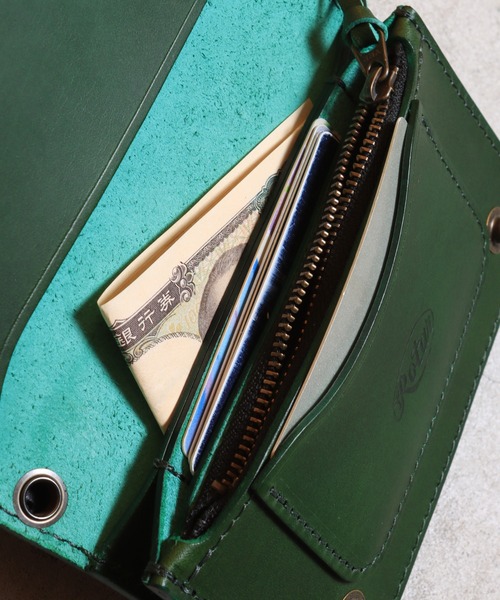 Rotar 二つ折り財布　グリーン　送料込み ROTAR（ローター） 二つ折り財布 財布 Ro Trucker's Wallet メンズ