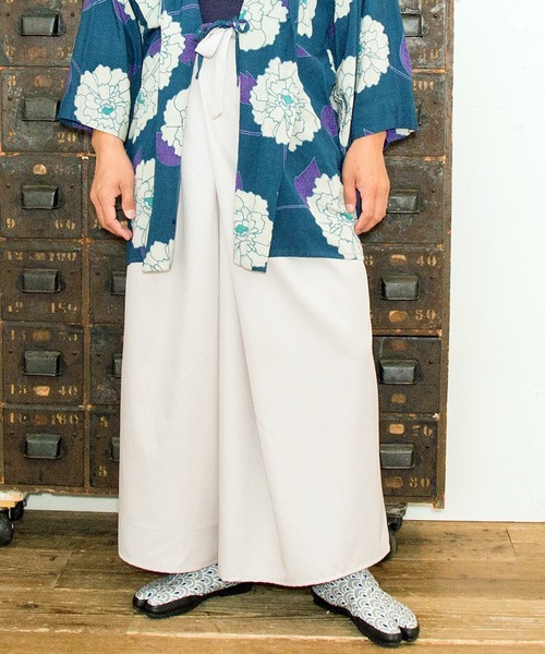 カヤ ワイドパンツ パンツ 「カヤ」袴見立てメンズワイドパンツ メンズ 
