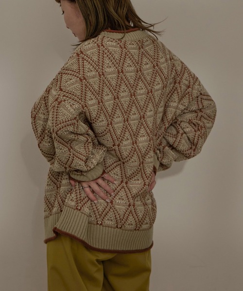 Fashion Letter（ファッションレター） ニット セーター 配色ダイヤ