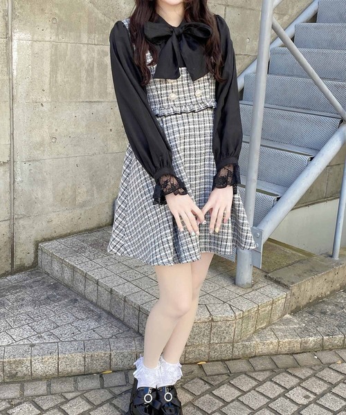 ROJITA ワンピース レディース 「新色追加/ピンク」ボウタイ