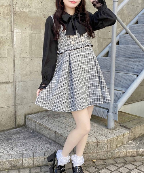 ピンクリボンワンピース ROJITA ロジータ ROJITA セーラーカラービジュリボン付ワンピース