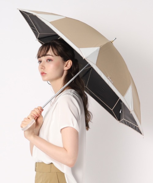新品★フルラ★FURLAバイカラーロゴ刺繍 晴雨兼用折りたたみ日傘★ベージュ FURLA 傘 晴雨兼用日傘 バイカラーロゴ刺繍 レディース